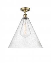 Innovations Lighting 516-1C-AB-GBC-164-LED - Berkshire - 1 Light - 16 inch - Antique Brass - Semi-Flush Mount