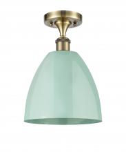 Innovations Lighting 516-1C-AB-MBD-9-SF - Plymouth - 1 Light - 9 inch - Antique Brass - Semi-Flush Mount