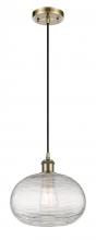 Innovations Lighting 516-1P-AB-G555-10CL - Ithaca - 1 Light - 10 inch - Antique Brass - Cord hung - Mini Pendant