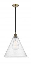 Innovations Lighting 516-1P-AB-GBC-164-LED - Berkshire - 1 Light - 16 inch - Antique Brass - Cord hung - Pendant