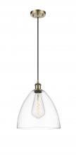 Innovations Lighting 516-1P-AB-GBD-122-LED - Bristol - 1 Light - 12 inch - Antique Brass - Cord hung - Mini Pendant