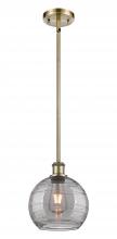 Innovations Lighting 516-1S-AB-G1213-8SM - Athens Deco Swirl - 1 Light - 8 inch - Antique Brass - Mini Pendant