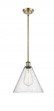 Innovations Lighting 516-1S-AB-GBC-124-LED - Berkshire - 1 Light - 12 inch - Antique Brass - Mini Pendant