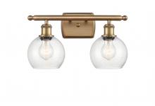 Innovations Lighting 516-2W-BB-G124-6 - Athens - 2 Light - 16 inch - Brushed Brass - Bath Vanity Light