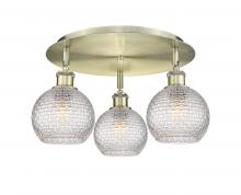 Innovations Lighting 516-3C-AB-G122C-6CL - Athens - 3 Light - 18 inch - Antique Brass - Flush Mount