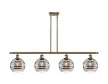 Innovations Lighting 516-4I-AB-G556-8SM - Rochester - 4 Light - 48 inch - Antique Brass - Cord hung - Island Light