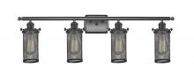 Innovations Lighting 516-4W-BK-CE219-LED - Bleecker - 4 Light - 34 inch - Matte Black - Bath Vanity Light