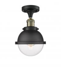 Innovations Lighting 517-1CH-BAB-HFS-62-BK - Hampden - 1 Light - 7 inch - Black Antique Brass - Semi-Flush Mount