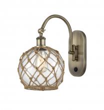 Innovations Lighting 518-1W-AB-G122-8RB-LED - Farmhouse Rope - 1 Light - 8 inch - Antique Brass - Sconce