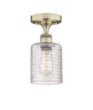 Innovations Lighting 616-1F-AB-G112C-5CL - Cobbleskill - 1 Light - 5 inch - Antique Brass - Semi-Flush Mount