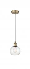 Innovations Lighting 616-1P-AB-G124-6-LED - Athens - 1 Light - 6 inch - Antique Brass - Cord hung - Mini Pendant