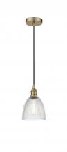 Innovations Lighting 616-1P-AB-G382-LED - Castile - 1 Light - 6 inch - Antique Brass - Cord hung - Mini Pendant