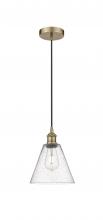 Innovations Lighting 616-1P-AB-GBC-84-LED - Berkshire - 1 Light - 8 inch - Antique Brass - Cord hung - Mini Pendant