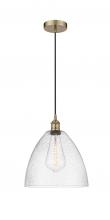 Innovations Lighting 616-1P-AB-GBD-124-LED - Bristol - 1 Light - 12 inch - Antique Brass - Cord hung - Mini Pendant