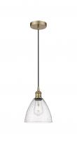 Innovations Lighting 616-1P-AB-GBD-754-LED - Bristol - 1 Light - 8 inch - Antique Brass - Cord hung - Mini Pendant