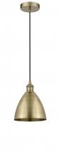 Innovations Lighting 616-1P-AB-MBD-75-AB - Bristol - 1 Light - 8 inch - Antique Brass - Cord hung - Mini Pendant