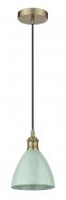 Innovations Lighting 616-1P-AB-MBD-75-SF-LED - Plymouth - 1 Light - 8 inch - Antique Brass - Cord hung - Mini Pendant