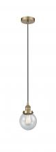 Innovations Lighting 616-1PH-AB-G204-6-LED - Beacon - 1 Light - 6 inch - Antique Brass - Cord hung - Mini Pendant