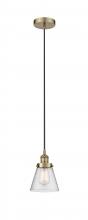 Innovations Lighting 616-1PH-AB-G64-LED - Cone - 1 Light - 6 inch - Antique Brass - Cord hung - Mini Pendant