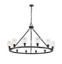 Innovations Lighting 850-BK-G802-LED - Clymer - 12 Light - 50 inch - Matte Black - Chain Hung - Chandelier