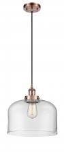 Innovations Lighting 916-1P-AC-G72-L-LED - Bell - 1 Light - 12 inch - Antique Copper - Cord hung - Mini Pendant