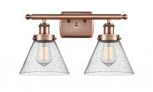 Innovations Lighting 916-2W-AC-G44-LED - Cone - 2 Light - 18 inch - Antique Copper - Bath Vanity Light