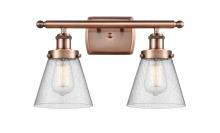 Innovations Lighting 916-2W-AC-G64-LED - Cone - 2 Light - 16 inch - Antique Copper - Bath Vanity Light