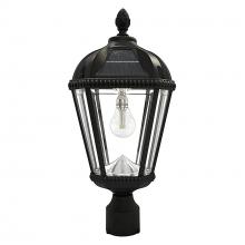 Gama Sonic 98B012 - Royal Bulb Solar Lamp with GS Solar LED Light Bulb - 3 Inch Fitter Mount - Black Finish