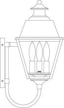 Arroyo Craftsman INB-8MRCLR-AB - 8" inverness wall mount with metal roof