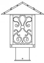 Arroyo Craftsman TRP-9ASTN-AC - 9" timber ridge post mount with ashbury  filigree