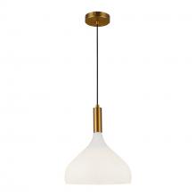 Alora Lighting PD532312AGOP - Belleview 12-in Aged Brass/Opal Glass 1 Light Pendant