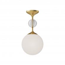 Alora Lighting SF415308BGOP - Celia 8-in Brushed Gold/Opal Glass 1 Light Semi Flush Mount