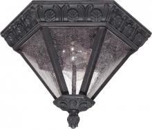 Nuvo 60/2037 - 1-Light Flush Mount Outdoor Ceiling Light in Satin Iron Ore Finish and Seeded Mist Glass