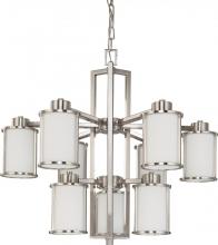 Nuvo 60/3809 - 9-Light 2-Tier Large Chandelier in Brushed Nickel Finish with White Satin Glass and (9) 13W GU24