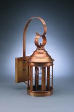 Northeast Lantern 3317-AB-MED-CSG-NS - Cone Top Wall  Antique Brass Medium Base Socket Clear Seedy Glass Open Bottom No Scroll