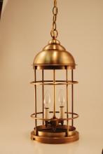 Northeast Lantern 3532-AB-LT2-CLR - Nautical Hanging Antique Brass 2 Candelabra Sockets Clear Glass