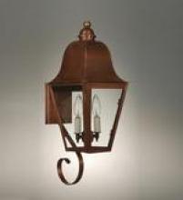 Northeast Lantern 6406-AB-LT2-CSG - Bracket Wall Fixture  Bottom Scroll Antique Brass Finish  2 Candelabra Sockets  Clear Seed