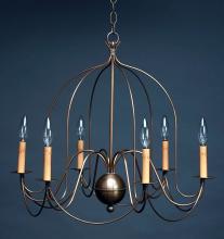 Northeast Lantern 940-AB-LT6 - Hanging Bird Cage Arms Antique Brass 6 Candelabra Sockets