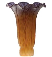 Meyda White 10177 - 4" Wide X 6" High Amber/Purple Pond Lily Shade