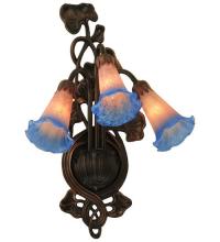 Meyda White 11170 - 10.5"W Pink/Blue Pond Lily 3 LT Wall Sconce