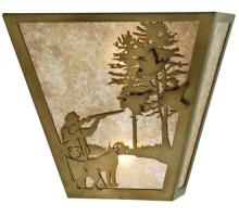 Meyda White 112185 - 13"W Quail Hunter W/Dog Wall Sconce