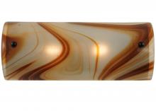 Meyda White 113008 - 18"W Half Cylinder Cognac Swirl Wall Sconce