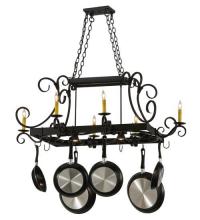 Meyda White 120275 - 50" Long Caiden 6 Light Pot Rack