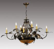 Meyda White 126808 - 42" Wide Greenbriar Oak 8 Arm Chandelier