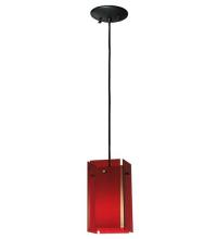 Meyda White 128830 - 5.5"Sq Metro Red Quadrato Acrylic Mini Pendant