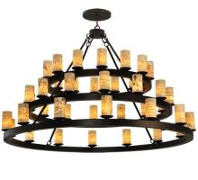 Meyda White 130509 - 70" Wide Loxley Horizon Ring 42 Light Three Tier Chandelier