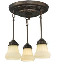 Meyda White 130778 - 15" Wide White Puffy Rose 3 Light Semi-Flushmount