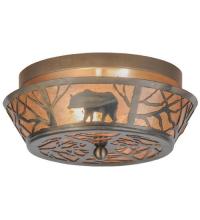 Meyda White 13390 - 13"W Bear on the Loose Flushmount