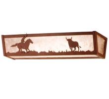 Meyda White 14396 - 24"W Cowboy & Steer Vanity Light