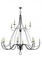 Meyda White 146889 - 68" Wide Bell 12 Light Two Tier Chandelier